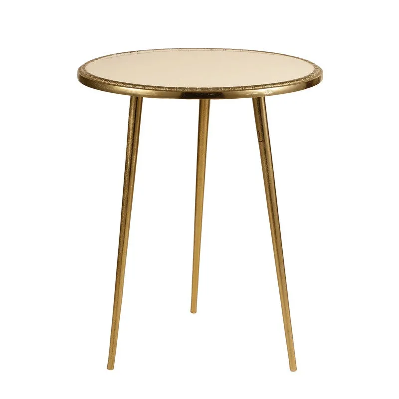 Crown Design Aluminum Side Table - Gold media 4