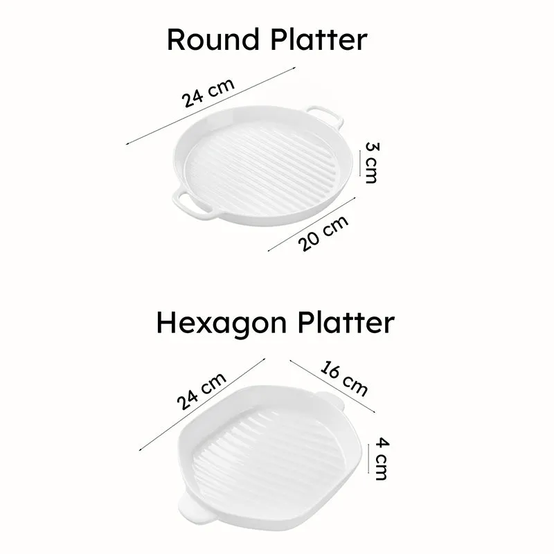 RoyalDine Porcelain PT Platter (Grey) - Two Piece Set - 7