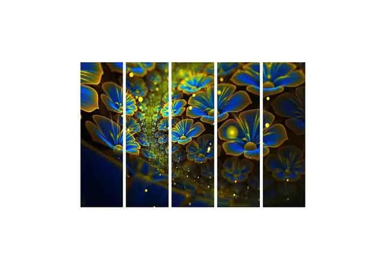 Blue Pansies Wall Art - Five Piece Set media 4