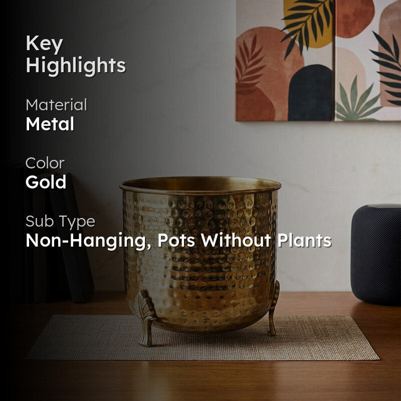 Shaera Metal Planter - Gold media 2