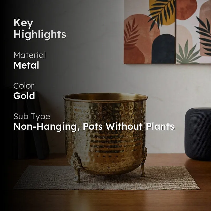 Shaera Metal Planter - Gold media 2
