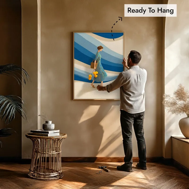 Esmora Travel Illustration Canvas Wall Painting With Brown Frame media 8