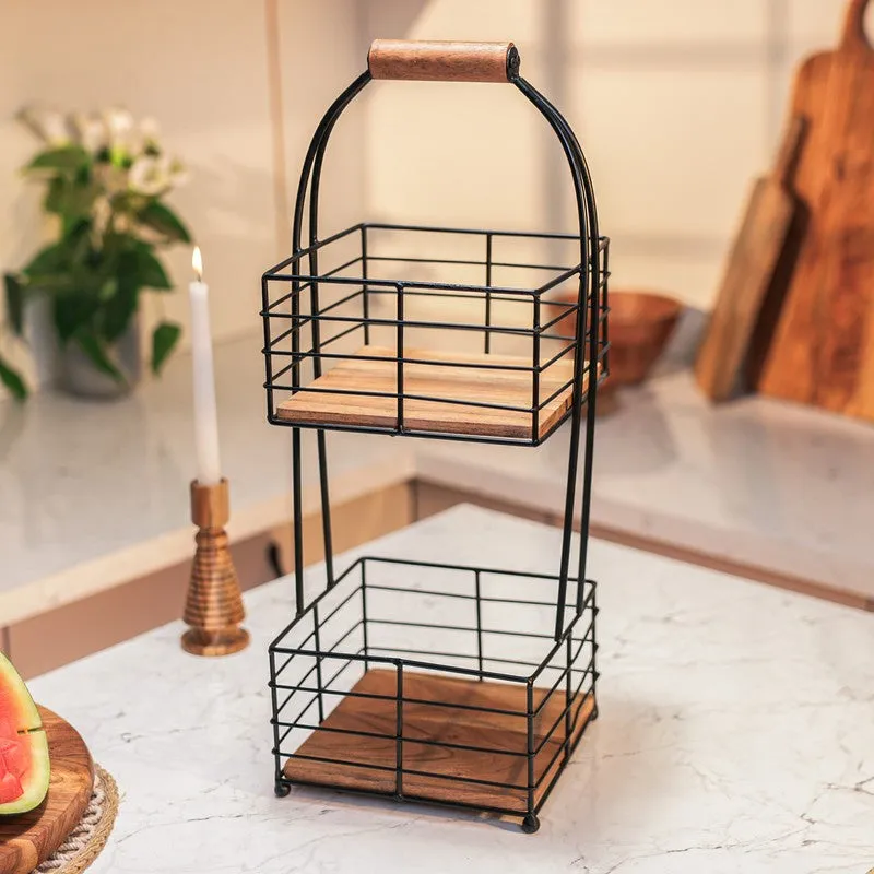 IronHarvest Metal Two-Tier Fruit Basket media 5