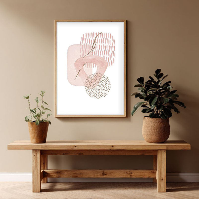Blushing Freckles Framed Canvas Archival Canvas Wall Painting - Natural Brown Frame