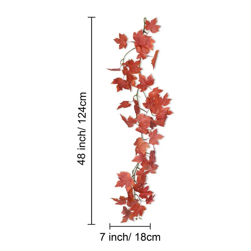 Artificial Orange Maple Leaf Vine - Set Of Two media 6