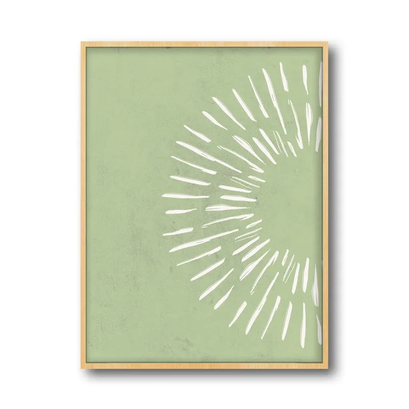 Pastel Sunray Canvas Wall Painting With Brown Frame media 3