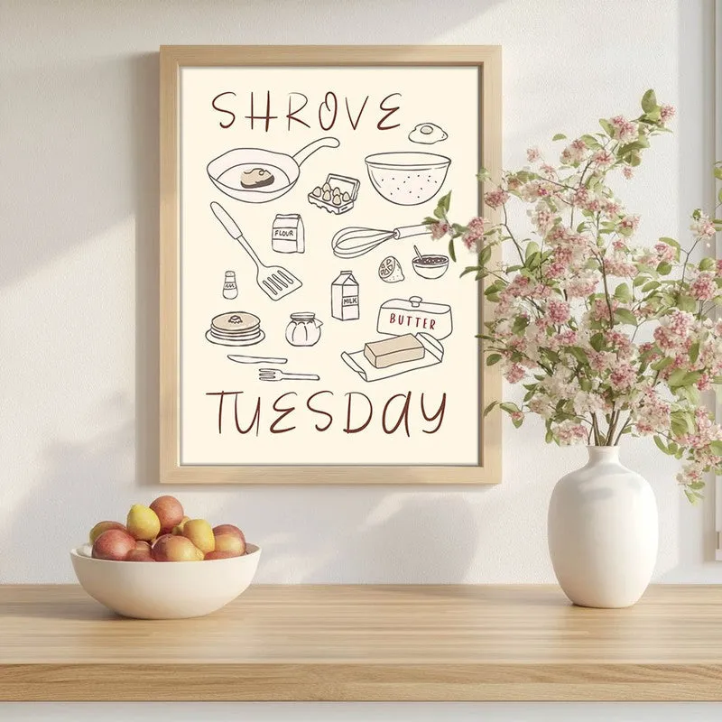 Shrove Tuesday Archival Canvas Wall Art - Brown media 1