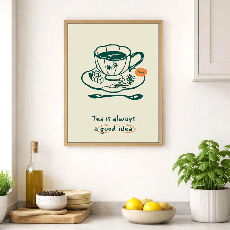 Silent Sips Archival Canvas Wall Art - Brown media 4