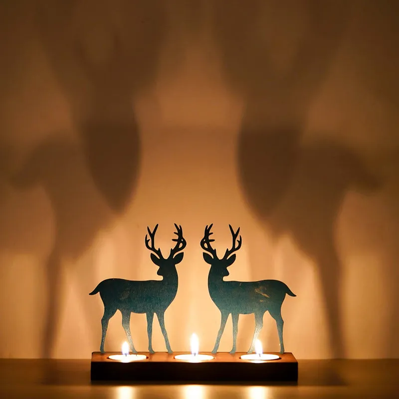 Blizten & Rudolph Wood Christmas Tea Light Holder - Green media 5