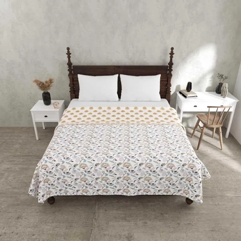 Floral Riyad Printed Green Cotton Dohar media 1