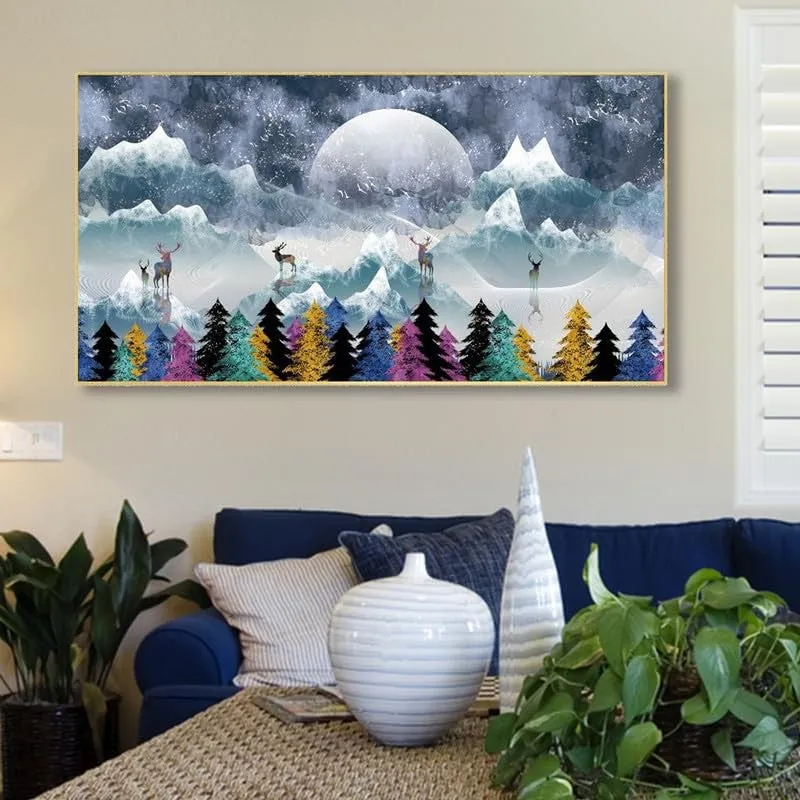 Snowfall Serenity Canvas Wall Painting With Frame media 3