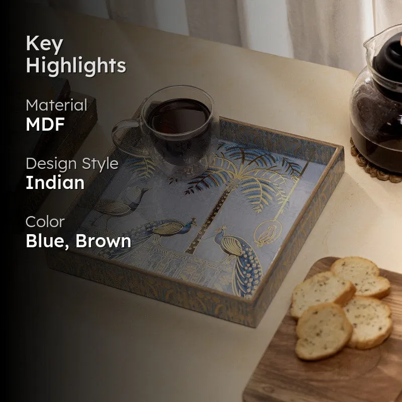 Walnut Rectangle MDF Serving Tray media 2