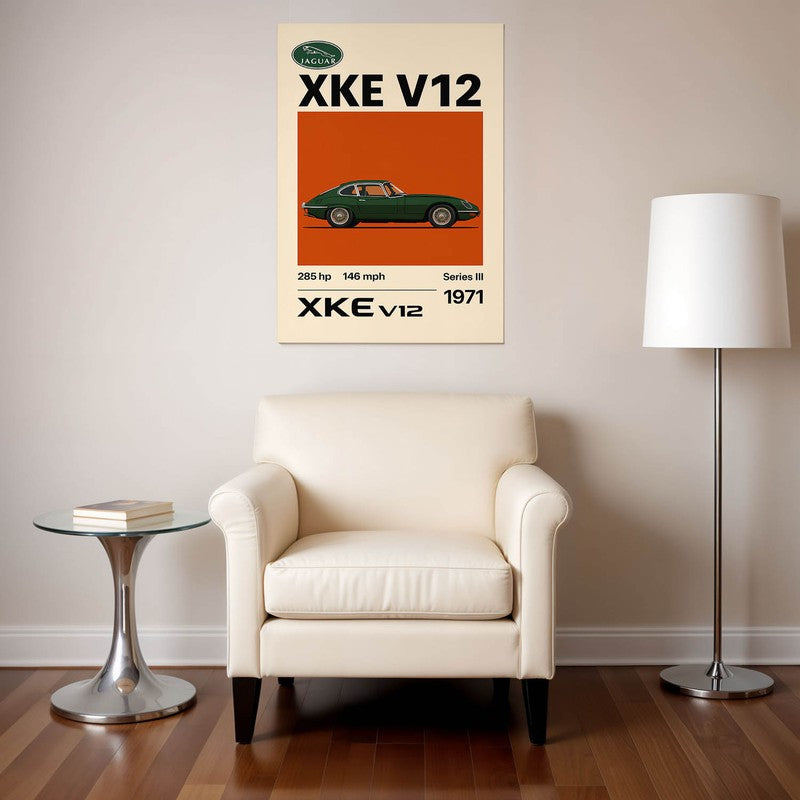 Jaguar XKE V12 Wall Poster