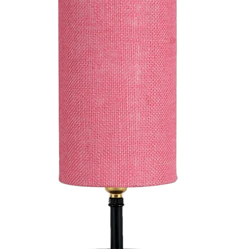 Hisha Wooden Table Lamp With Jute Shade - Pink,Brown media 3