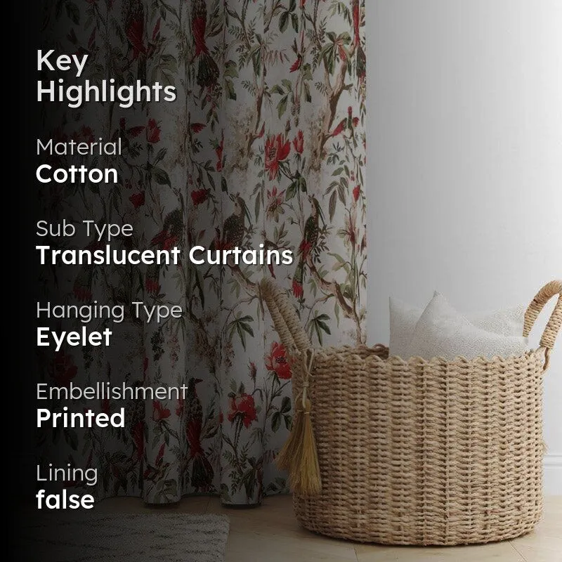 Koel Charm Single Curtain - Red media 2