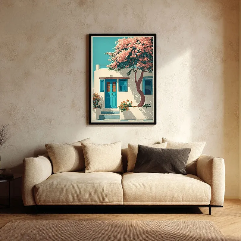 Blossom Tree Canvas Wall Painting - Black Frame media 1