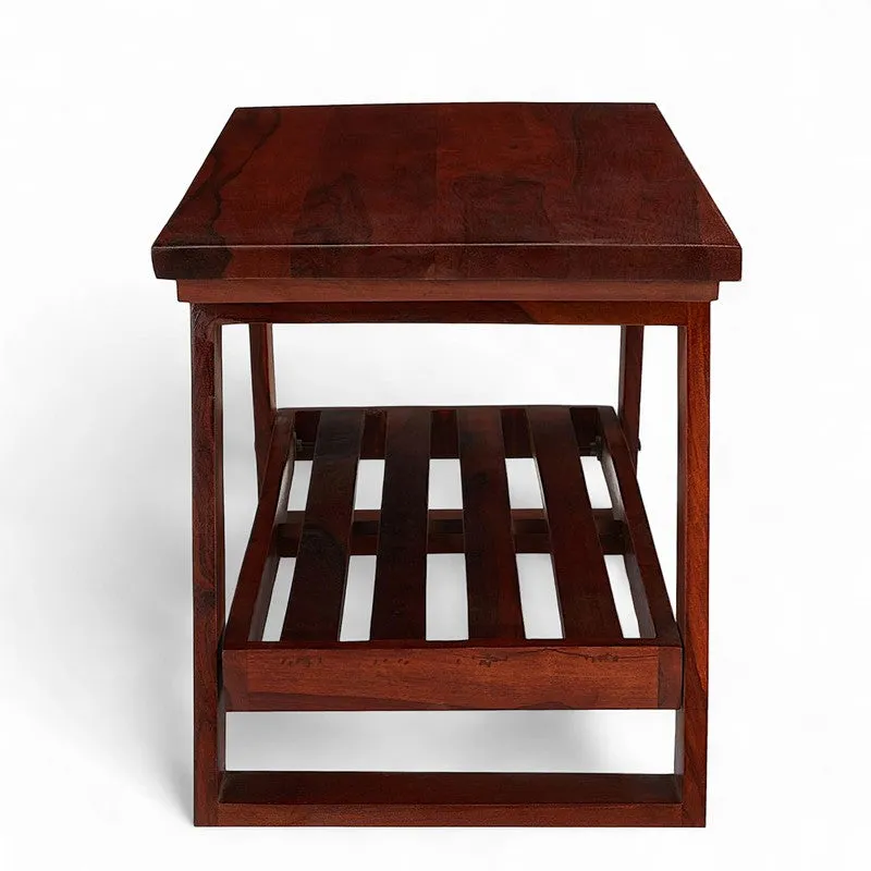 Axeron Sheesham Wooden Center Table - Rich Brown media 5