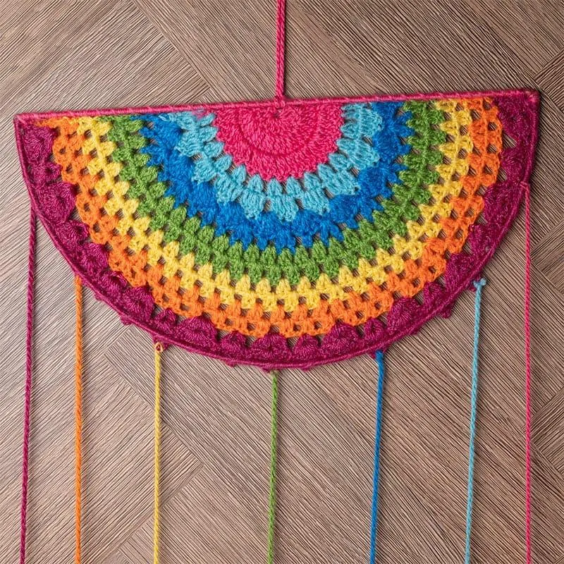 Rainbow Drip Macrame Woolen Wall Accent media 3