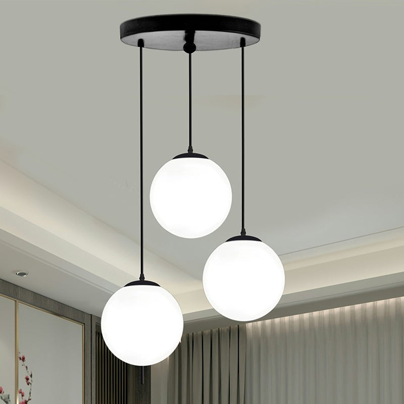 Sand thread Glass Ceiling Lamp - Black & White media 3