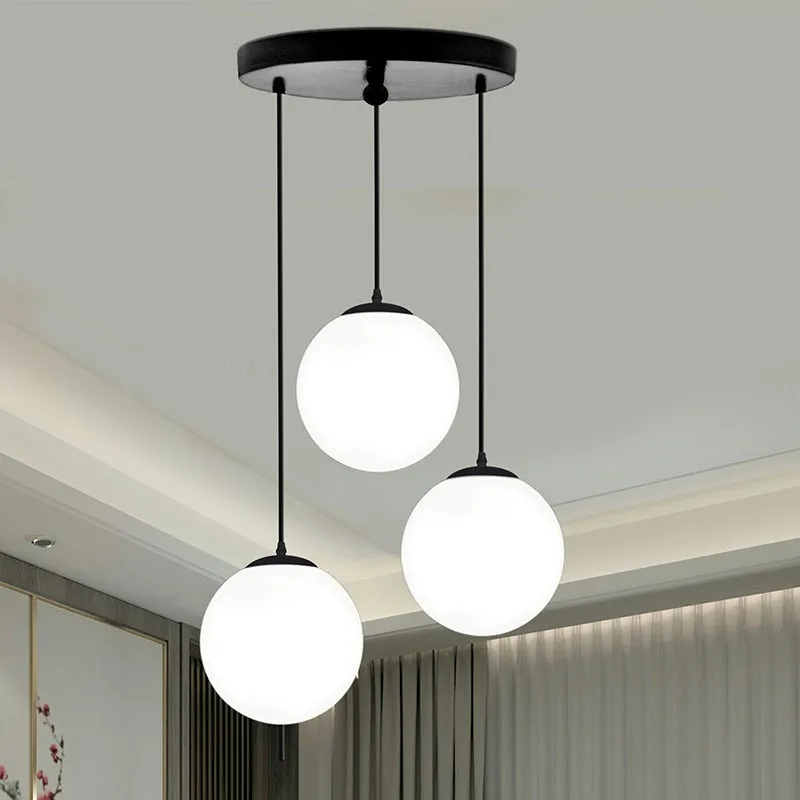 Sand thread Glass Ceiling Lamp - Black & White media 3
