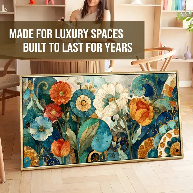 Celestial Florals Canvas Wall Painting With Frame media 5