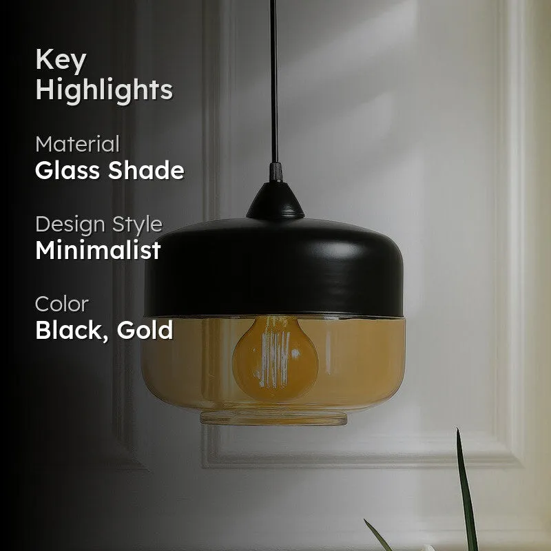Two Worlds LED Glass Ceiling Lamp - Black media 2