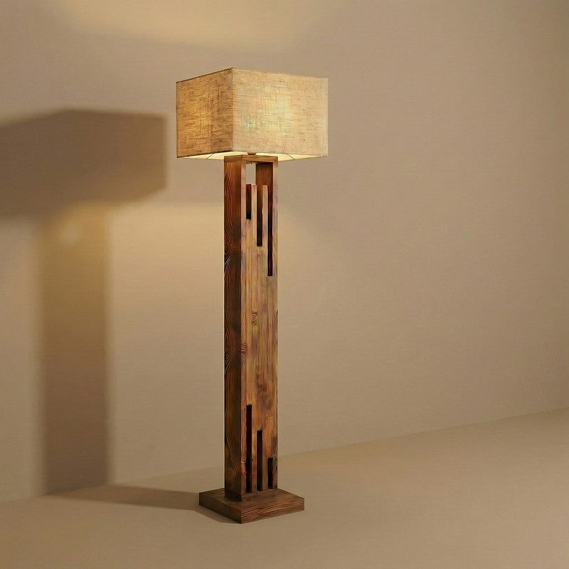 Kyrra Wooden and Jute Floor Lamp media 6