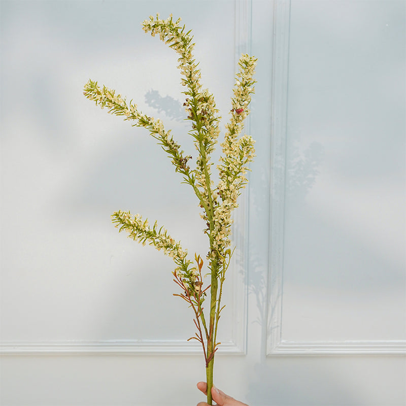 Faux Autumn Amaranthus Millet Grass Flower Stick (White) - 35 CM media 3