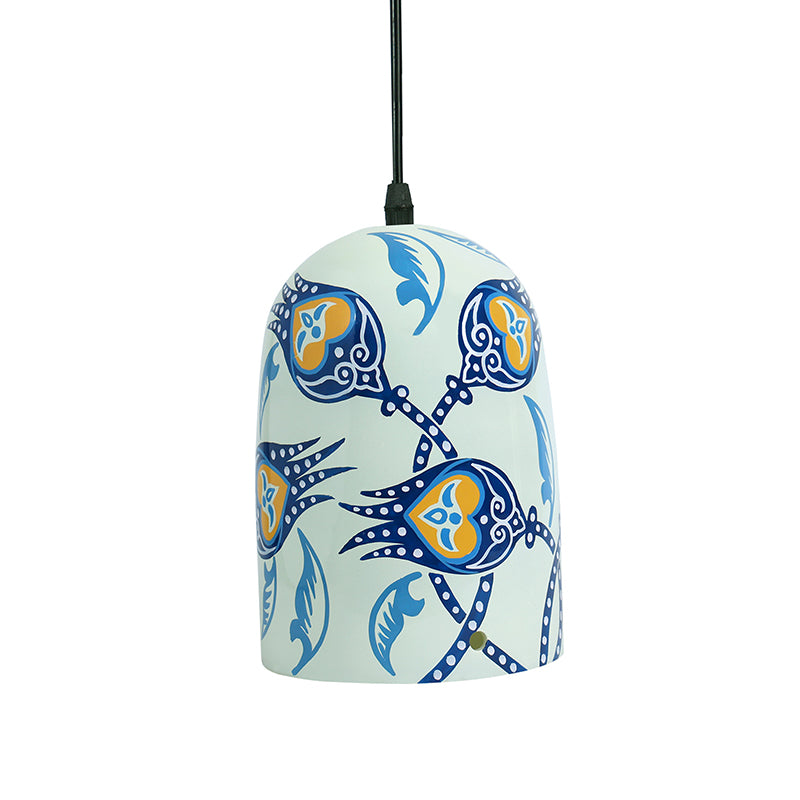 Wild Plume Hand Painted Glass Ceiling Lamp media 5