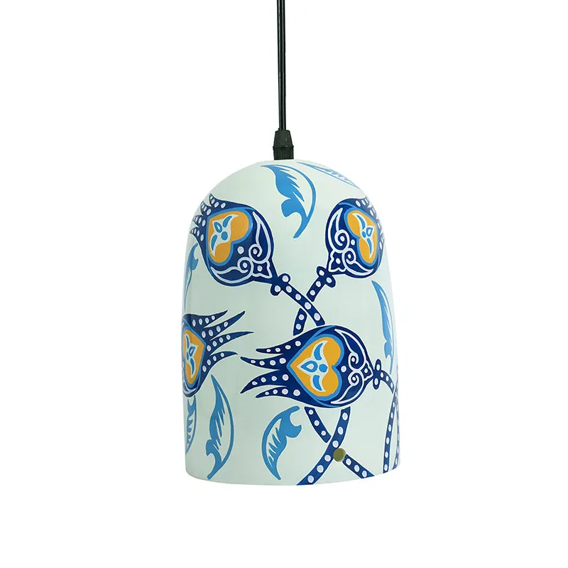 Wild Plume Hand Painted Glass Ceiling Lamp media 5