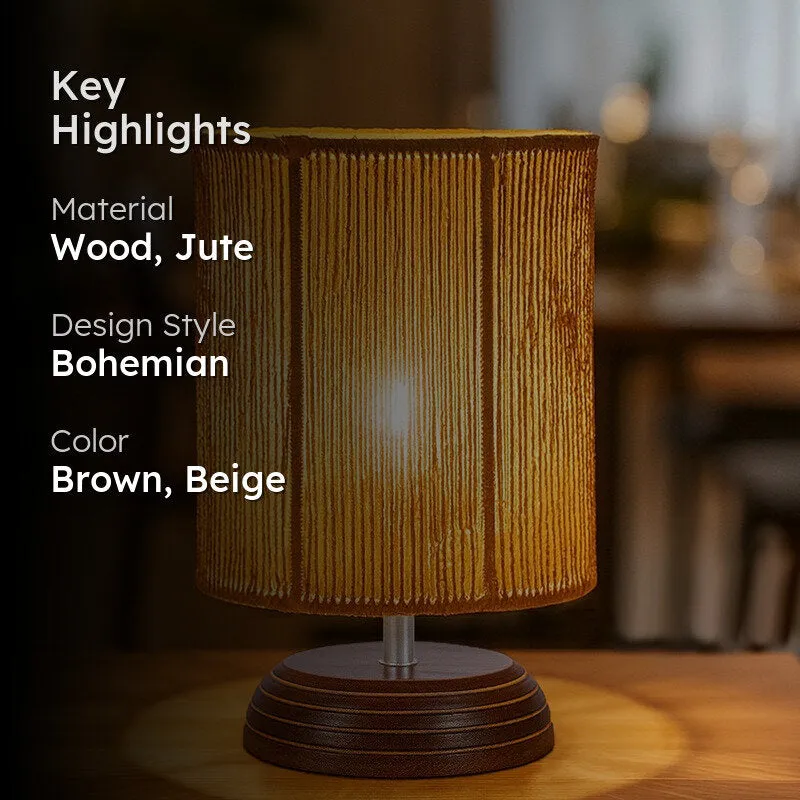 Luma Nest Wooden Table Lamp - Brown,Beige media 2
