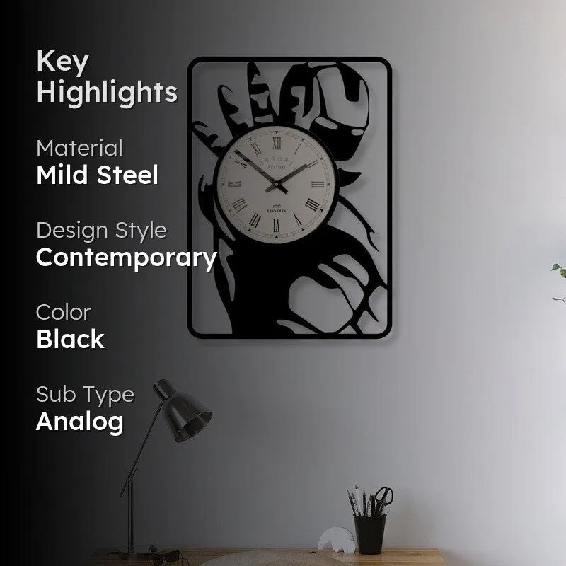 Pop Steel Analog Wall Clock - Black media 2