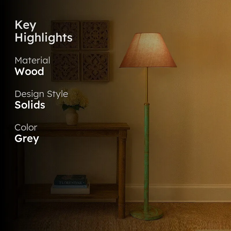 Canyon Glow Wooden Floor Lamp - Grey media 2