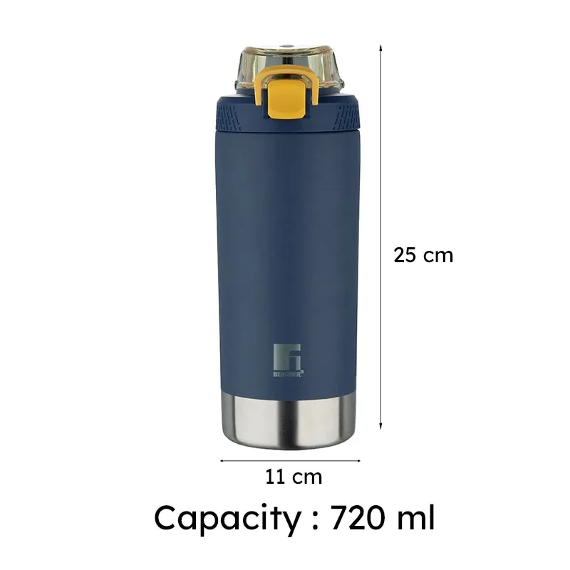Bergner Glacior Double Walled Hot & Cold Flask (Dark Blue) - 720 mL media 7