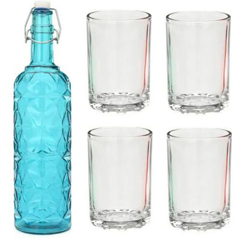 Dash 1000 mL Water Bottle With 150 mL Glasses - Five Piece Set media 1