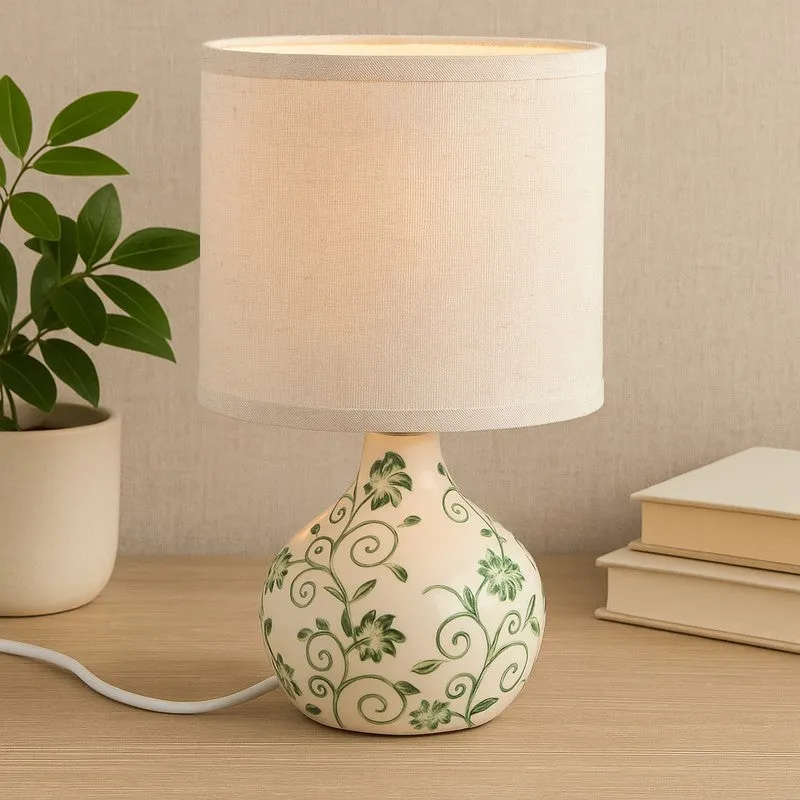 Corvella Ceramic Table Lamp - White,Green media 3
