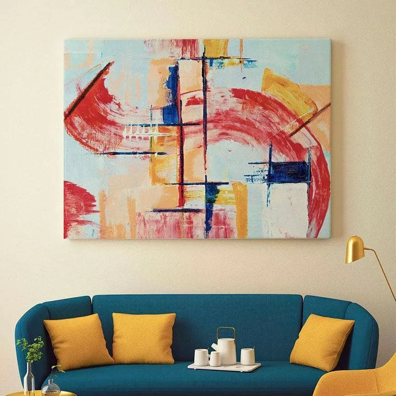 Happiness Abstract Canvas Painting - Gallery Wrap media 1
