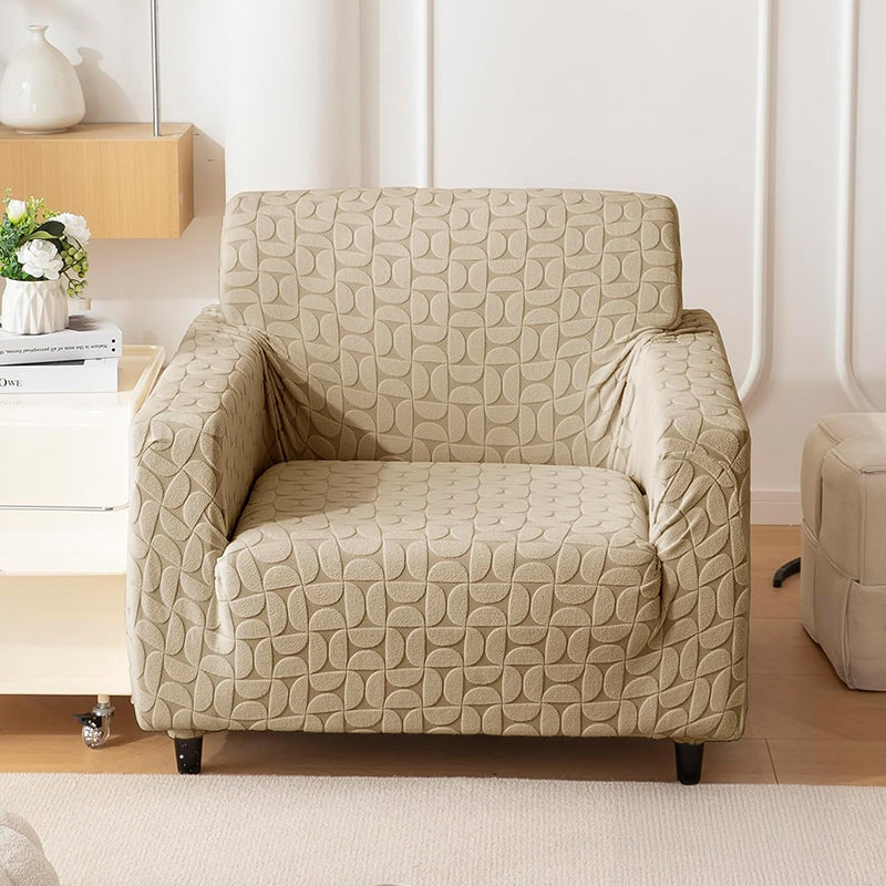 Urbana Jacquard Sofa Cover - Camel media 3