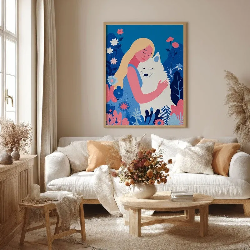 Ivory Embrace Canvas Wall Painting - Brown Frame media 4