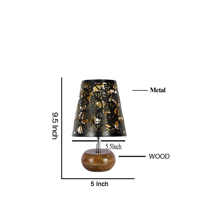 Astrova Flora Etched Metal Table Lamp - Black,Brown media 5