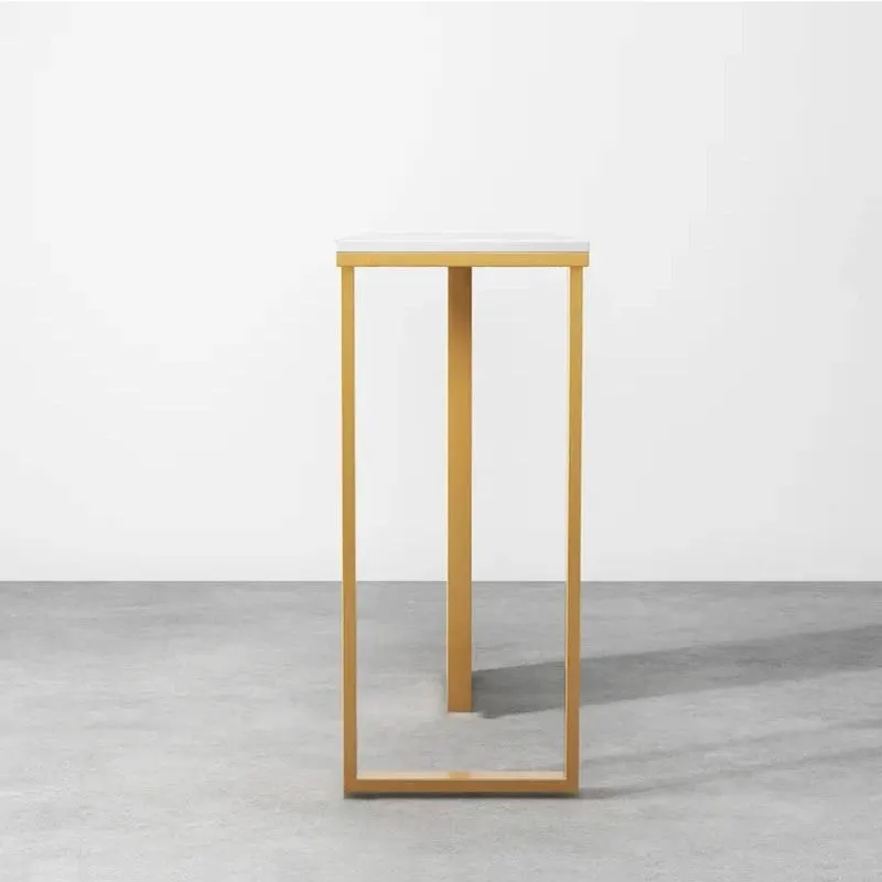 Opulence Metal Console Table with Marble Top (White) - Medium media 5