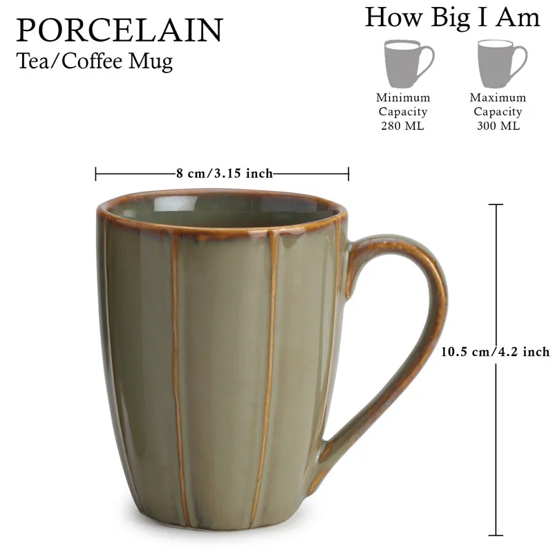 Ciro Porcelain Coffee Mug (300 mL) - Granite Green media 5