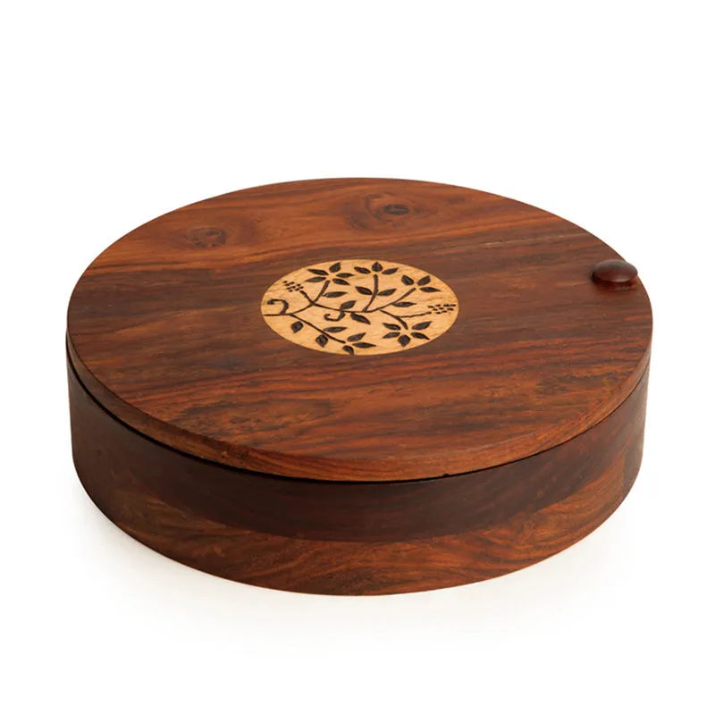 Pipali Food Safe Sheesham Wood Masala Box media 4