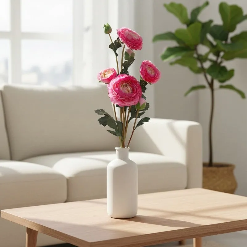 Florya Rose Fabric Artificial Flower - Dark Pink media 1