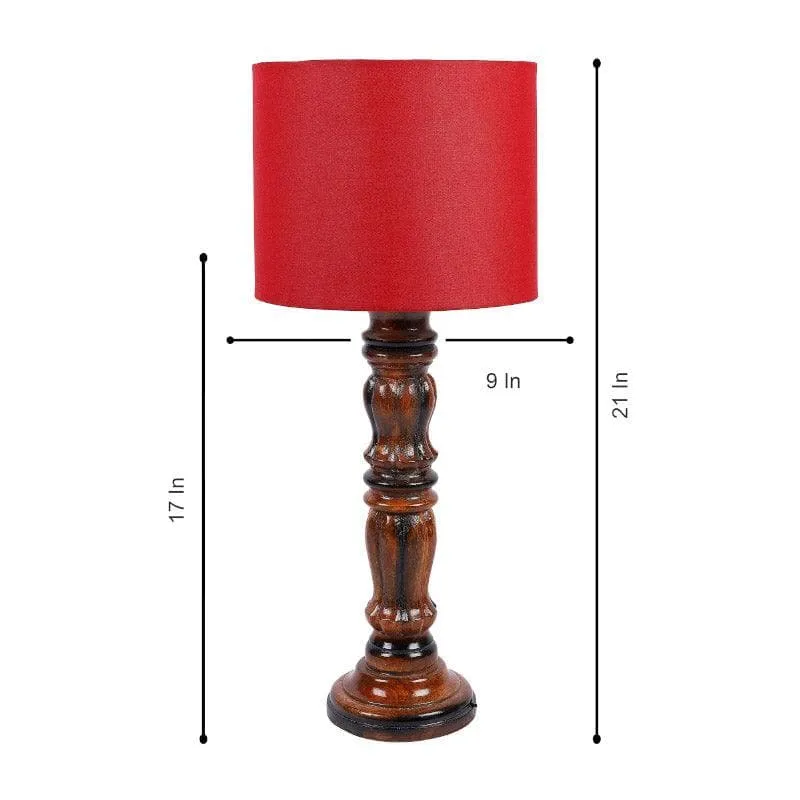 Rosa Gilmore Fabric Table Lamp - Red,Brown media 6