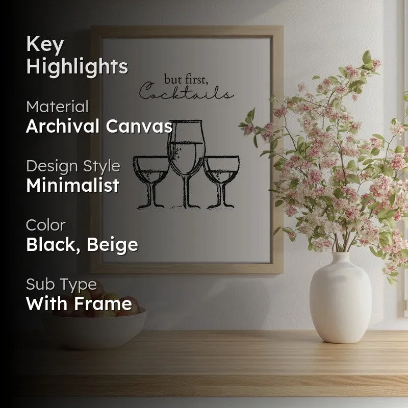 Wine Wall Mono Archival Canvas Wall Art - Brown media 2