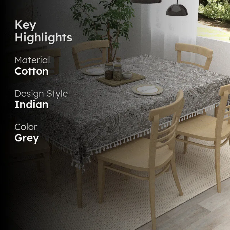 Thaalika Cotton Table Cover - Grey media 2