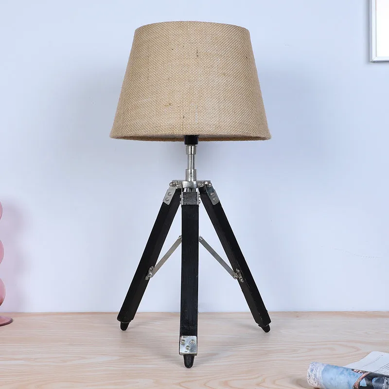 Tatami Fold Tripod Mango Wood Table Lamp - Black,Brown media 3