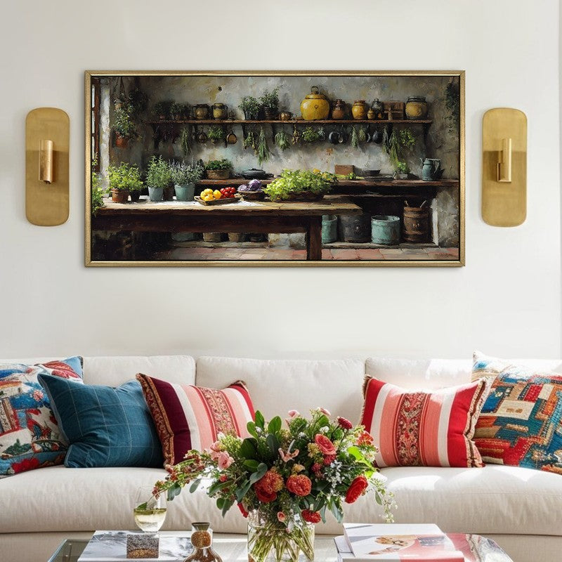 Herb Garden Canvas Wall Painting With Frame