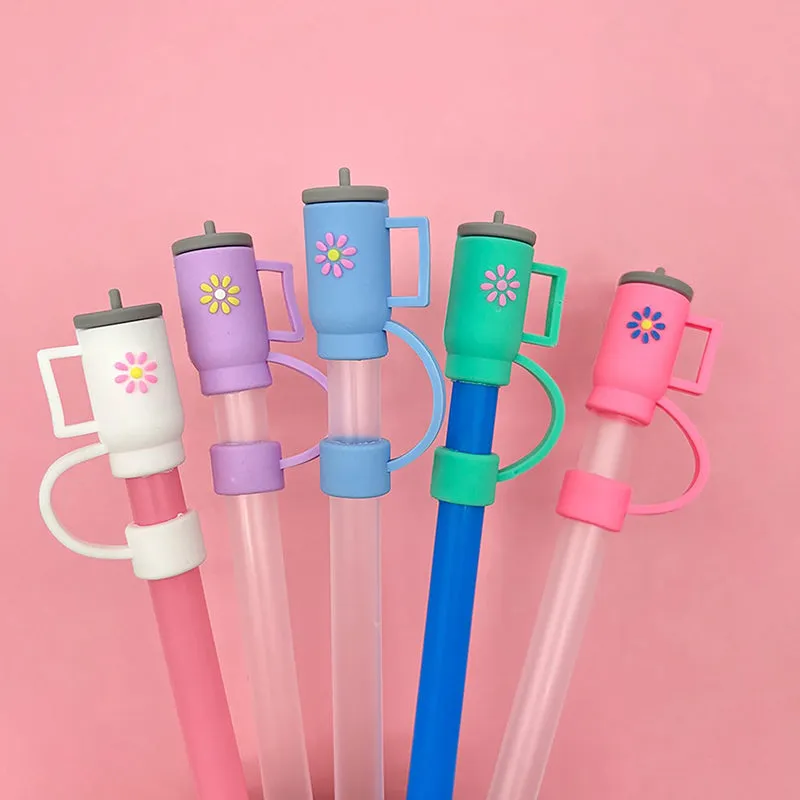 Mini Tumblers Straw Cover (White & Pink) - Set Of Three media 1